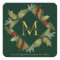 Christmas Watercolor Big Monogram Holly Wreath
