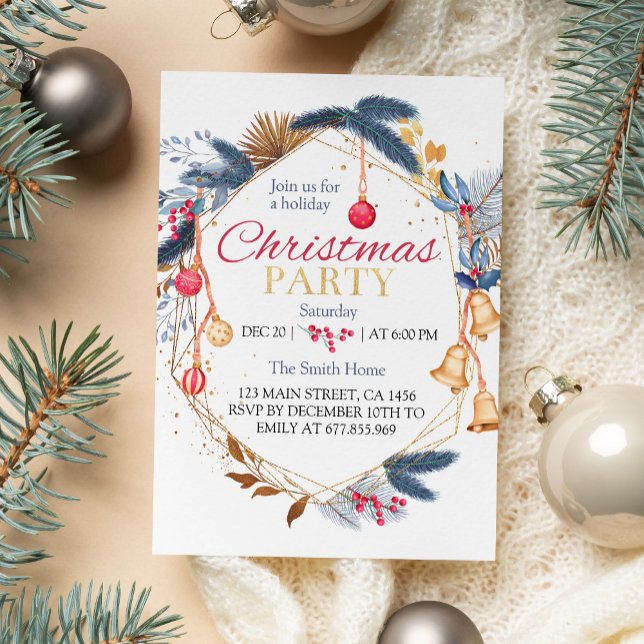 Christmas Watercolor Birthday Party Invitation (Creator Uploaded)