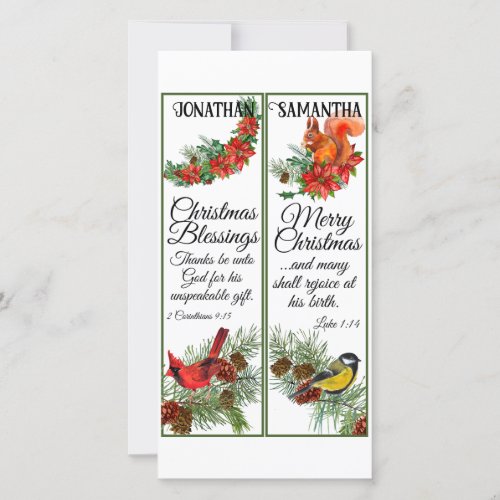 Christmas Watercolor Blessing Scripture Bookmarks Card