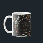 Christmas watercolor botanical floral black modern coffee mug<br><div class="desc">Christmas arch watercolor botanical floral black modern Christmas holiday</div>