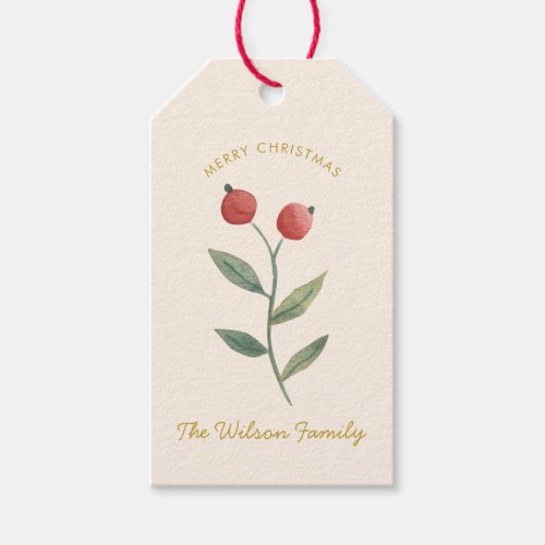 Christmas Watercolor Cute Baby Shower Gift Tags