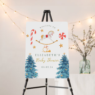 Christmas Watercolor Cute Baby Shower Welcome Foam Board