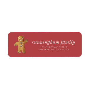 Christmas Watercolor Gingerbread Man Label