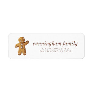 Christmas Watercolor Gingerbread Man Label