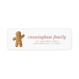 Christmas Watercolor Gingerbread Man Label