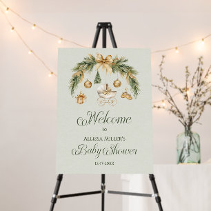 Christmas Watercolor Greenery Winter Baby Shower Foam Board