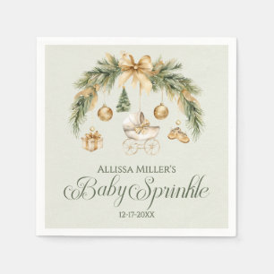 Christmas Watercolor Greenery Winter Baby Sprinkle Napkins