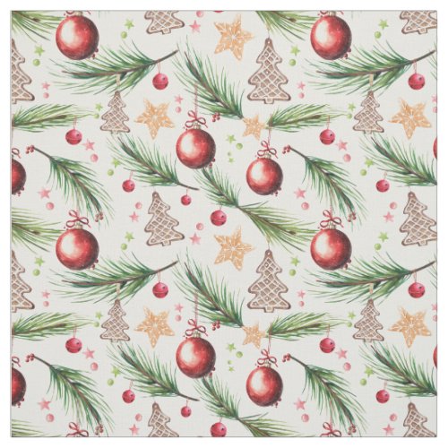 Christmas Watercolor Holidays Decoration Fabric