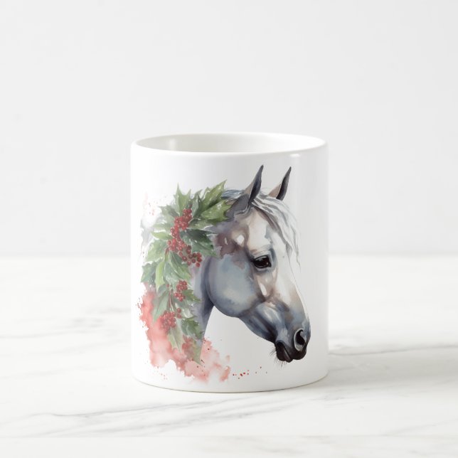Christmas Watercolor Horse Mug (Center)
