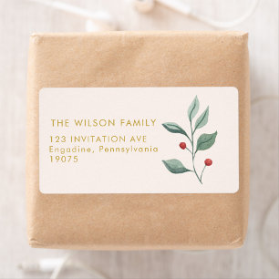 Christmas Watercolor Merry Christmas Adress Label
