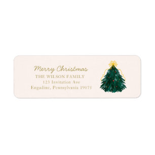 Christmas Watercolor Merry Christmas Adress Label