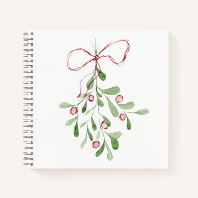 Christmas Watercolor Mistletoe Journal (Front)