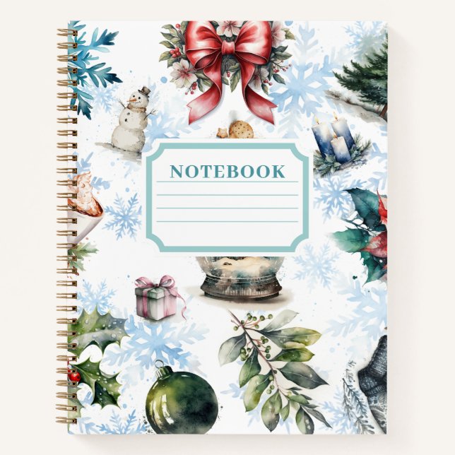 Christmas Watercolor  Notebook (Front)