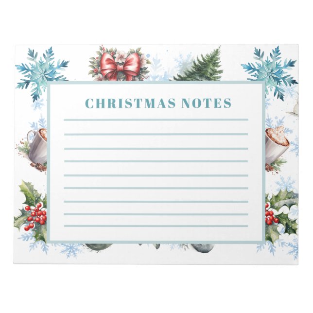 Christmas Watercolor  Notepad (Front)