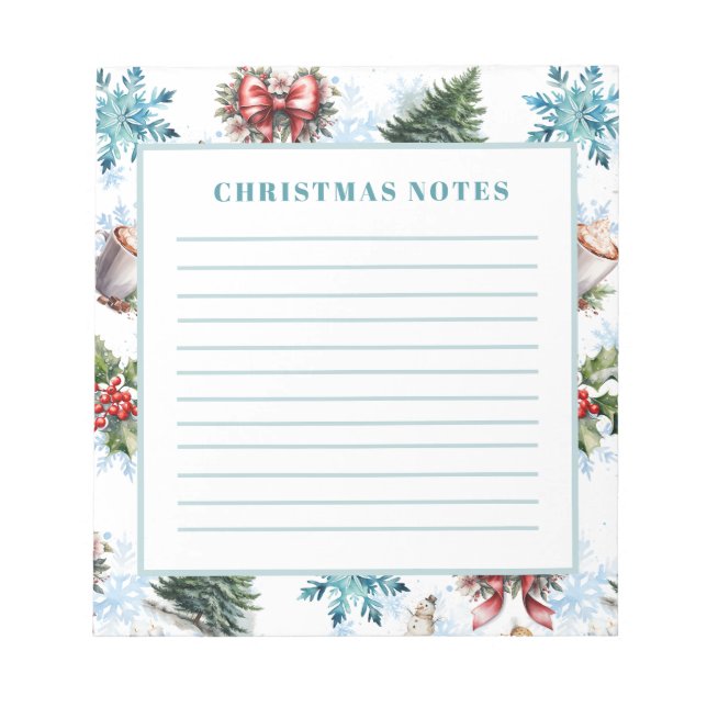 Christmas Watercolor  Notepad (Front)