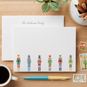Christmas watercolor nutcrackers envelope