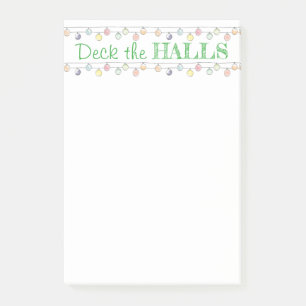 Christmas Watercolor Ornaments Deck the Halls Post-it Notes