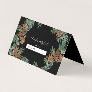Christmas Watercolor Pinecones Wedding Seating
