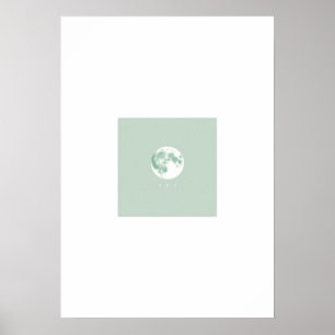 Christmas Watercolor Poster - White & Green