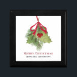 Christmas Watercolor Red Holly Berries Simple  Gift Box<br><div class="desc">This design features a Christmas holiday greenery foliage gift tag, A simple calligraphy script font text, red holly berry berries, watercolor red and green leaves, a botanical pine tree branch branches, a stylish trendy calligraphy script style, a classic traditional classy simplistic, a Christmas holiday favor gift label, a Christmas holiday...</div>