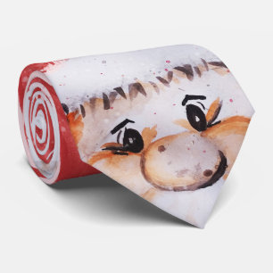 Christmas watercolor Santa Claus “Joy Love Peace” Tie