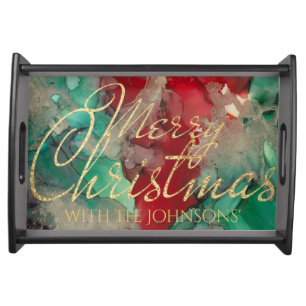 Christmas WaterColor Serving Tray