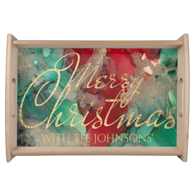 Christmas WaterColor Serving Tray (Front)