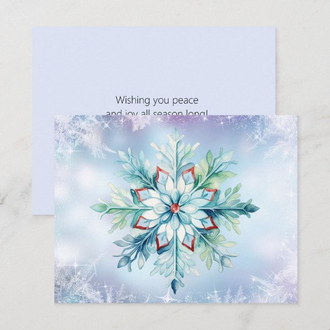 Christmas Watercolor Snowflake (Front/Back)