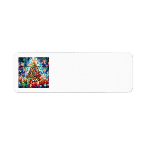 Christmas Watercolor Stained Glass Address Labels