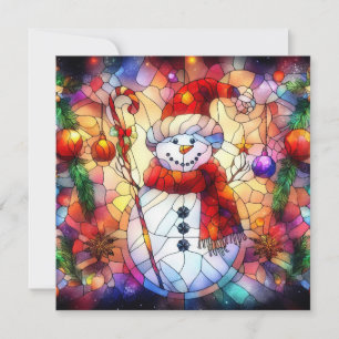Christmas Watercolor Stained Glass Greeting Card