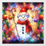Christmas Watercolor Stained Glass Window Cling<br><div class="desc">christmas watercolor stained glass effect window cling</div>