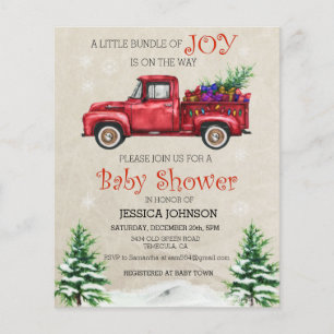 Christmas Watercolor Truck Baby Shower Bundle Joy Flyer