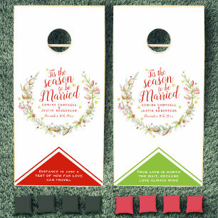 Christmas watercolor wedding cornhole set