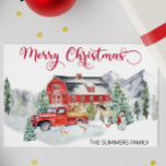 Christmas Watercolor Winter Barn Farm Animals Holiday Card<br><div class="desc">This design may be personalized in the area provided by changing the photo and/or text. Or it can be customized by choosing the click to customize further option and delete or change the color of the background, add text, change the text color or style, or delete the text for an...</div>