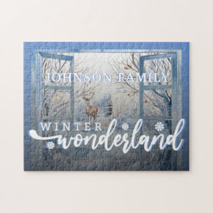 Christmas Watercolor Winter Wonderland Decoration Jigsaw Puzzle