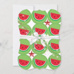 Christmas Watermelon Flat Greeting Card
