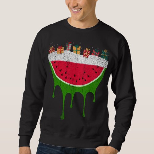 Christmas Watermelon Summer Tropical Fruit Christm Sweatshirt