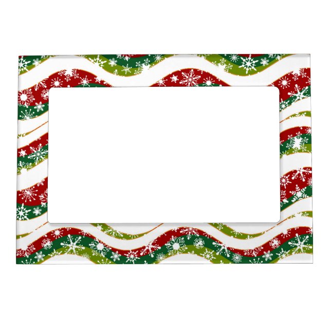 Christmas waves and snowflakes  magnetic frame (Front)