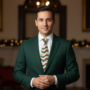 Christmas waves and snowflakes  neck tie