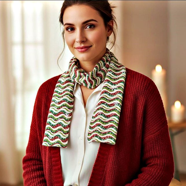 Christmas waves and snowflakes  scarf (Creator Uploaded)