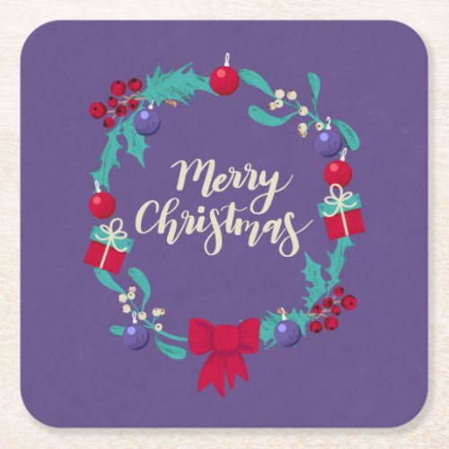 Christmas Wealth Square Paper Coaster