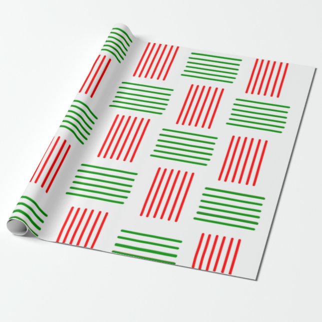 Christmas Weave Wrapping Paper (Unrolled)