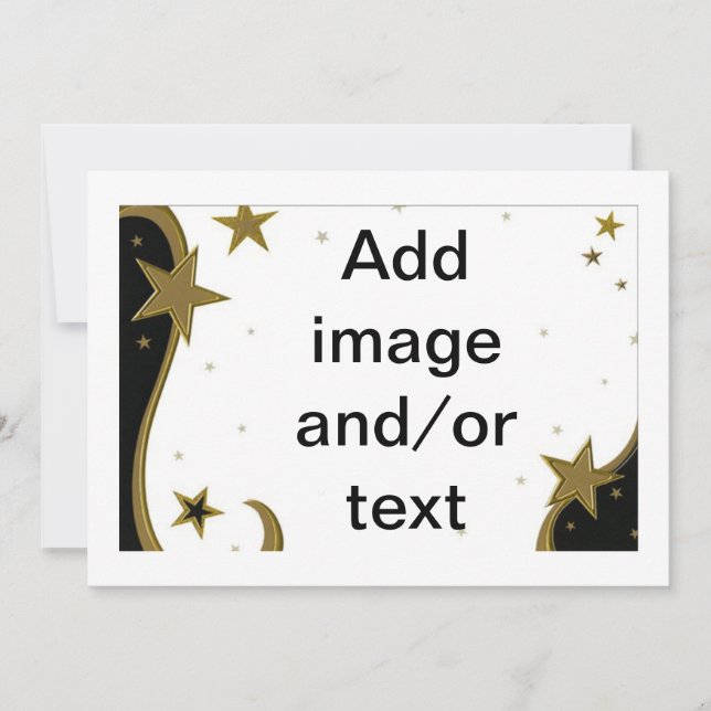 Christmas, Wedding, Anniversary Gold Stars Photo Holiday Card (Front)