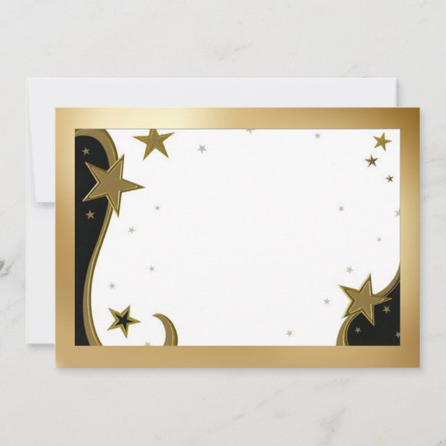 Christmas, Wedding, Anniversary Gold Stars Photo Holiday Card (Front)