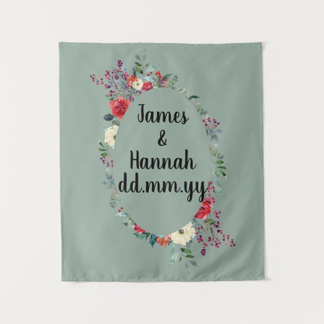 Christmas Wedding Backdrop, December Wedding Decor (Front)