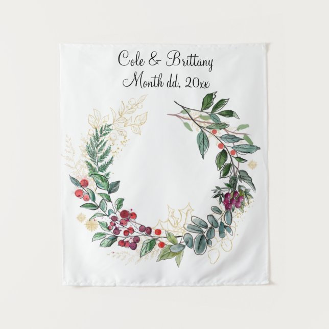 Christmas Wedding Backdrop, Reception Photo Booth (Front)