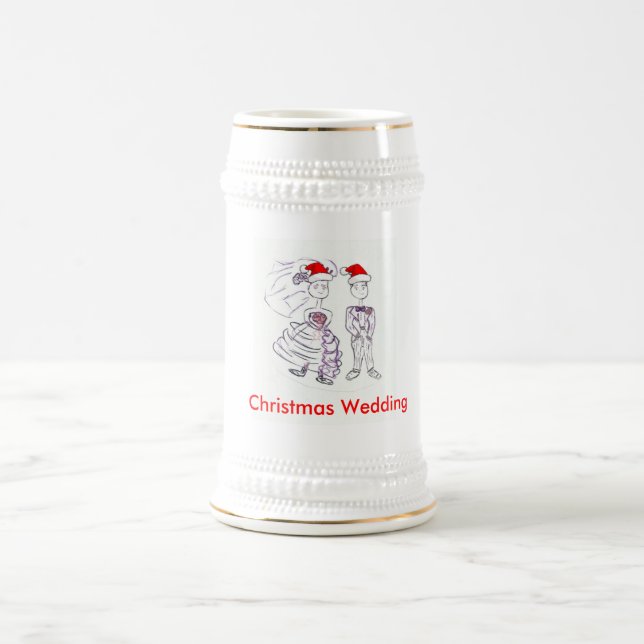 Christmas Wedding Beer Stein (Center)