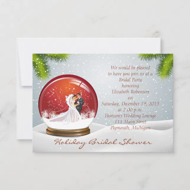 Christmas Wedding Bridal Shower Invitation | Zazzle