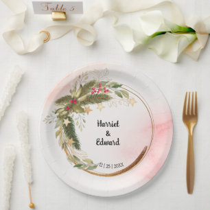 Christmas Wedding Bridal Wedding Reception Paper P Paper Plates