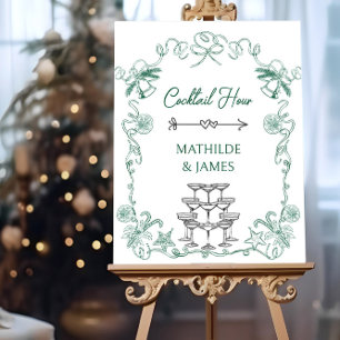 Christmas Wedding Cocktail Hour Ribbon Frame Foam Board